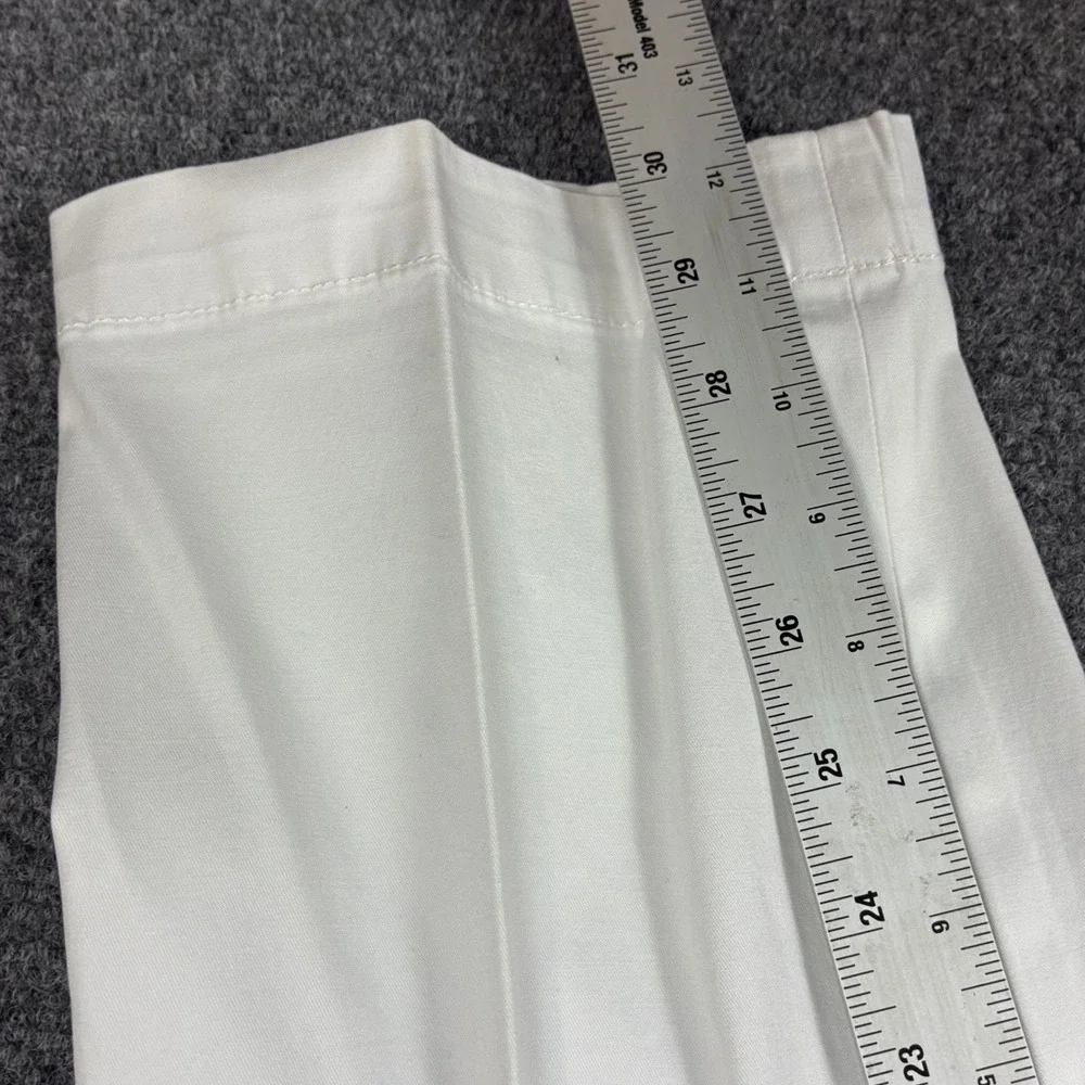 Talbots The Perfect Chino Pants Women 14 36x30 White Straight Leg Casual Trouser